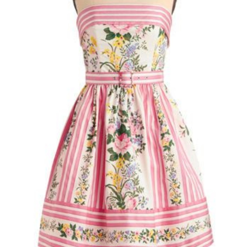 ISO BETSEY JOHNSON STRIPE FLORAL DRESS